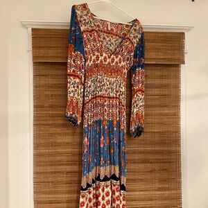 Anthropologie Multicolored Boho Maxi Dress
